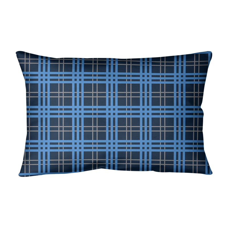 Housse de coussin Luxury Tennessee, Bleu marine / argent / bleu, Cuir / Suède
