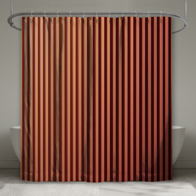 Vertical Orange Stripes Shower Curtains Extra Long