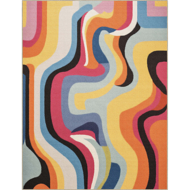 Tapis abstrait moderne Kehr, Rectangle 9 pi 10 po x 13 pi