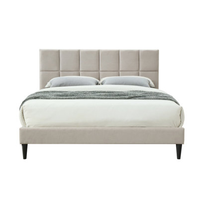 Gray Twin Sized Square Bed - Charging Headboard In A Box With