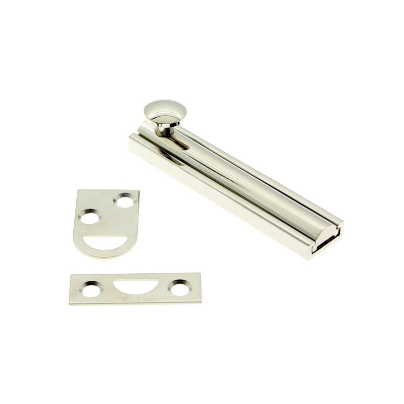 Solid Brass Surface Bolt, Bright Nickel