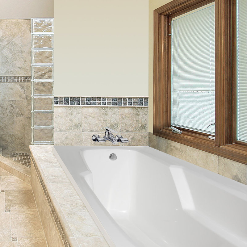 Entre 66'' L Air Bathtub, Biscuit, Polished Chrome