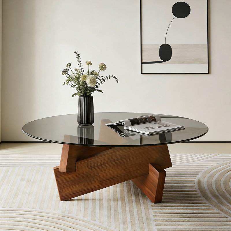 Table basse 31,5 "avec plateau en verre trempé