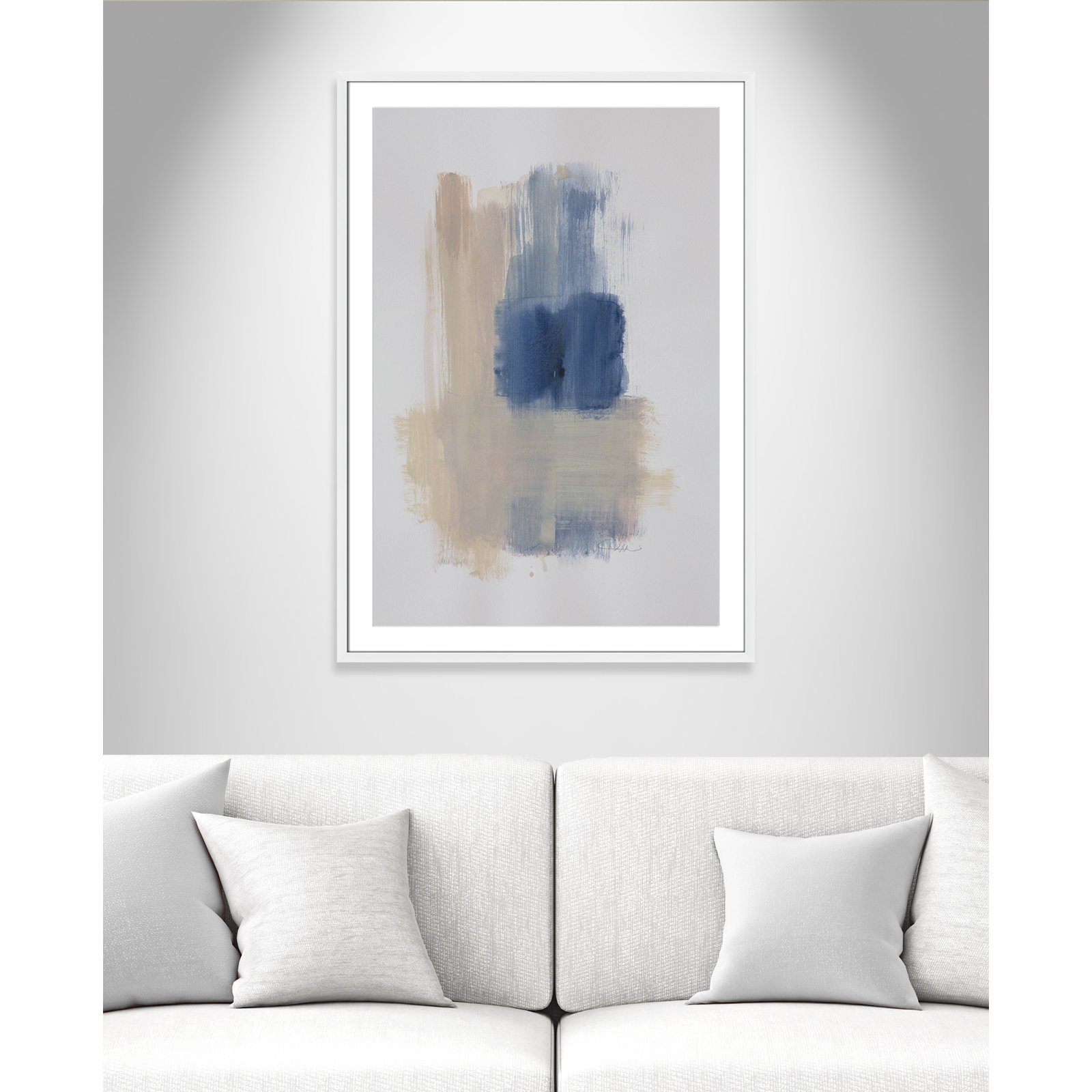 Macathurn "Powder Room Wash III" Print, 41.5" H x 29.5" W x 1.25" D, White Matted Picture Framed