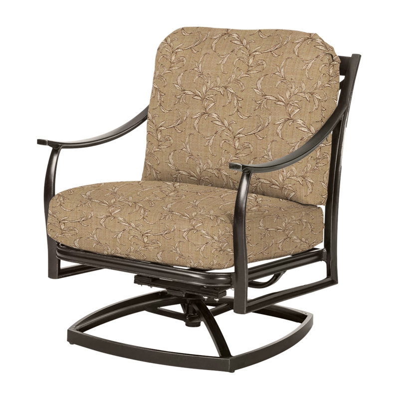 Edge Swivel Rocking Lounge Chair with Sunbrella Cushions, Bessemer 1000BA, Midnight Gold