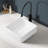 14.76 In. Vessel Above Square Ceramic Art Bathroom Sink In Milk White