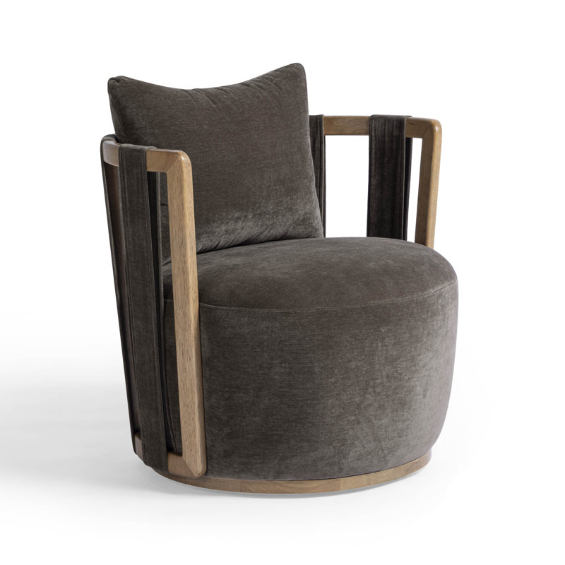 Gosport Textured Weave Swivel Chair, Chocolate Brown