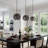 1-Light Smoky Glass Pendant Light with Adjustable Height