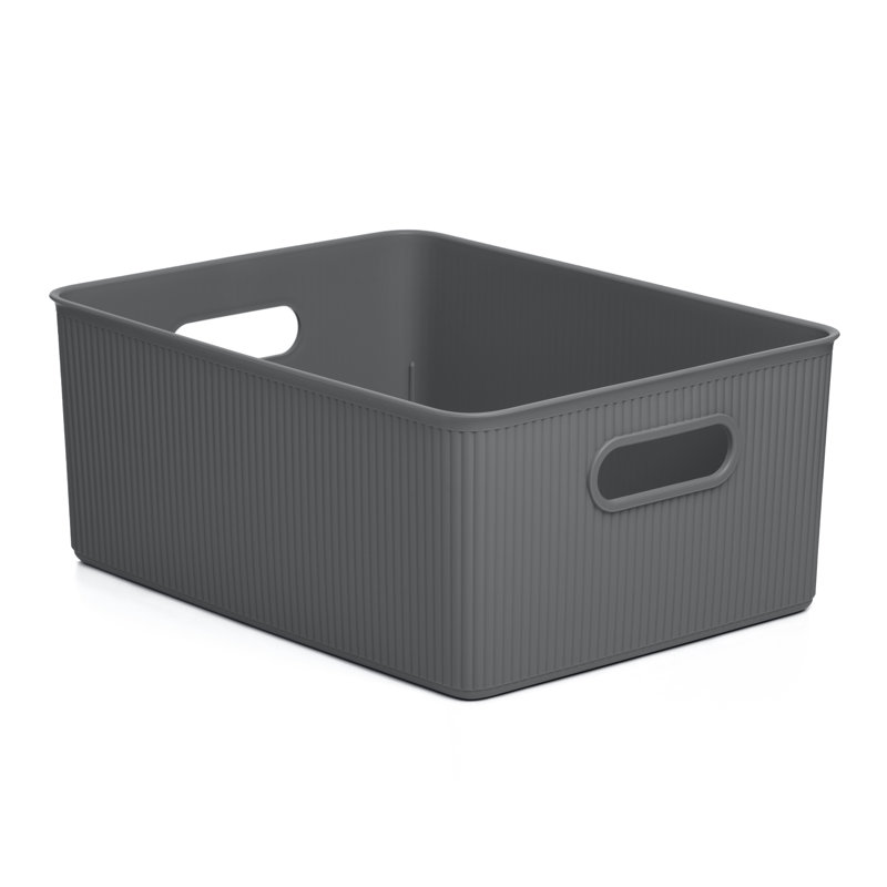 Cube en plastique, Gris, H 6,25 po x l 15 po x P 12 po