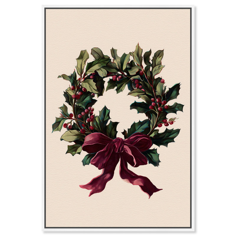 «Pink Holiday Laurel II», reproduction d'art sur toile par Art Remedy, cadre blanc, 16 x 24, H 25 po x l 17 po, Cadre blanc
