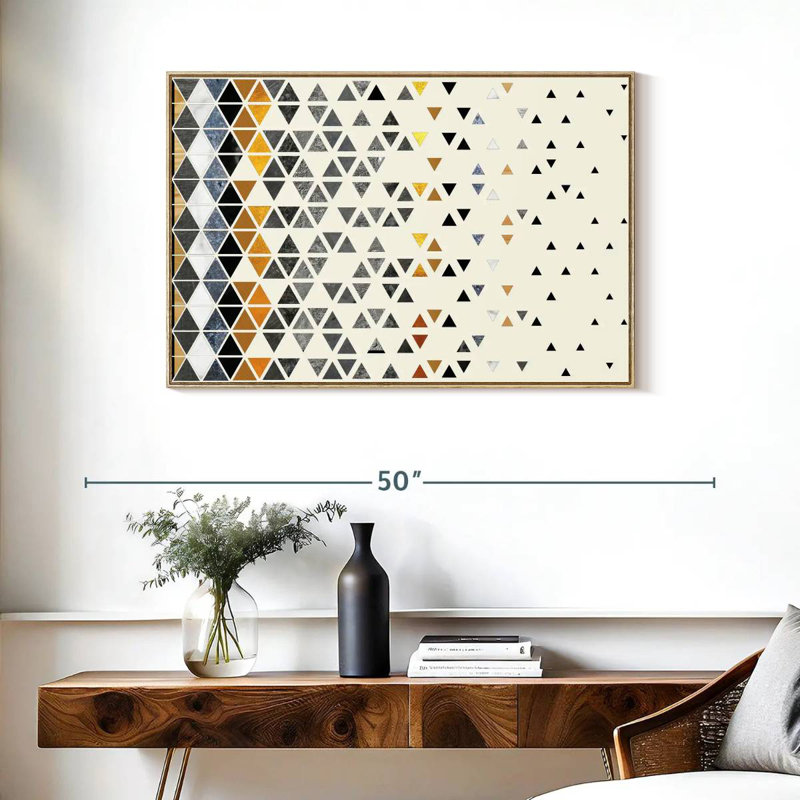 Triangle de folie, Cadre flottant en bois naturel, 37 po x 25 po