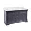 Ensemble de meuble-lavabo double 60 po avec armoire gris marine et comptoir en marbre-953190-69261588