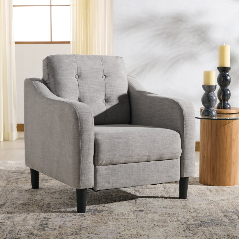 Fauteuil capitonné large Heuton 32,4 po, Gris clair