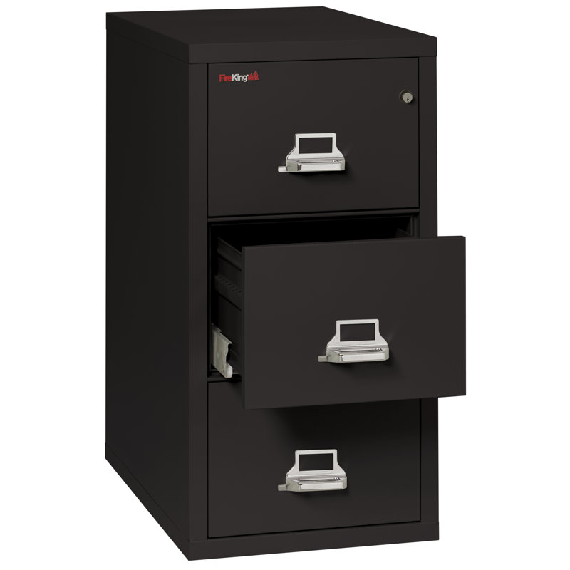 Fireproof 20.8125'' Wide 4 -Drawer Steel File Cabinet, Black, Key Lock