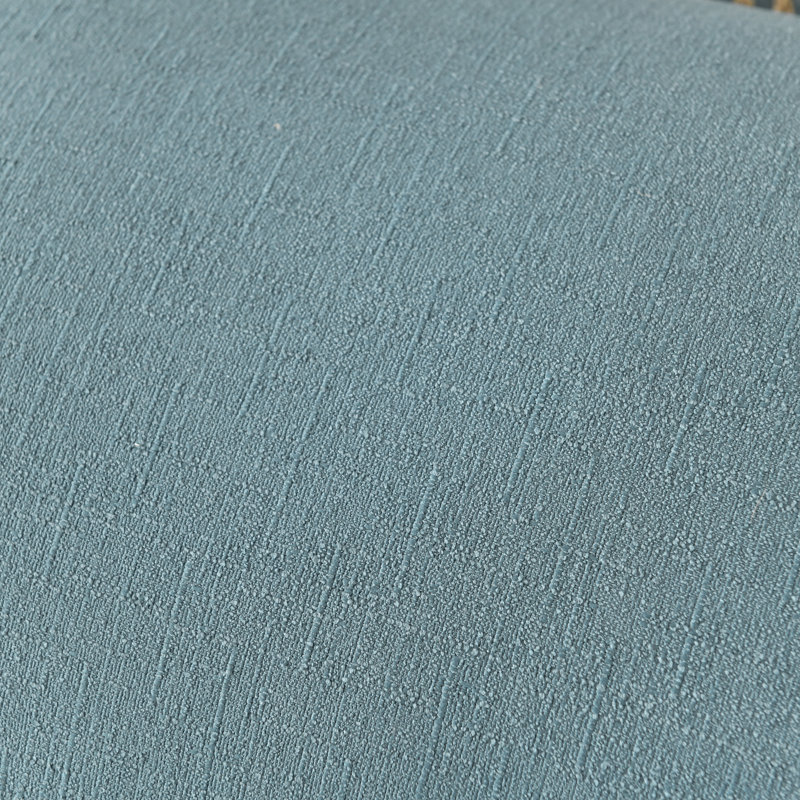 Housse de coussin en lin et polyester Farmhouse, H 14 po x l 24 po, Vert sarcelle, Forme rectangulaire
