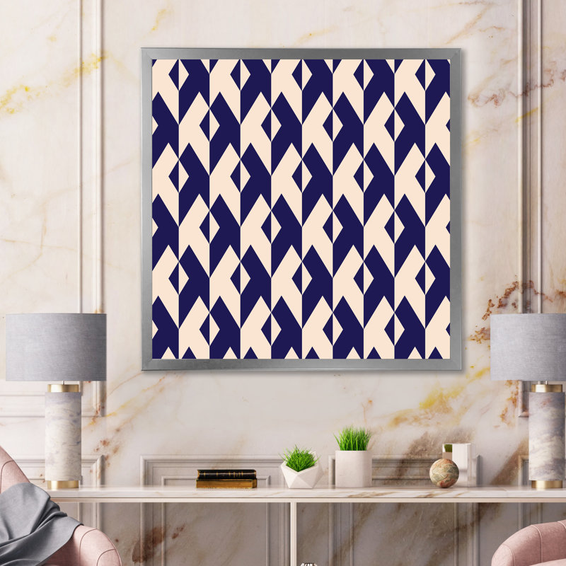 «Pink and Black Triangular Geometrics», reproduction d'art sur toile à motifs, H 16 po x l 16 po x P 1 po