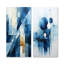 Ensemble de 2 décorations murales géométriques blanches et bleues à motif géométrique nautique IV-603088216