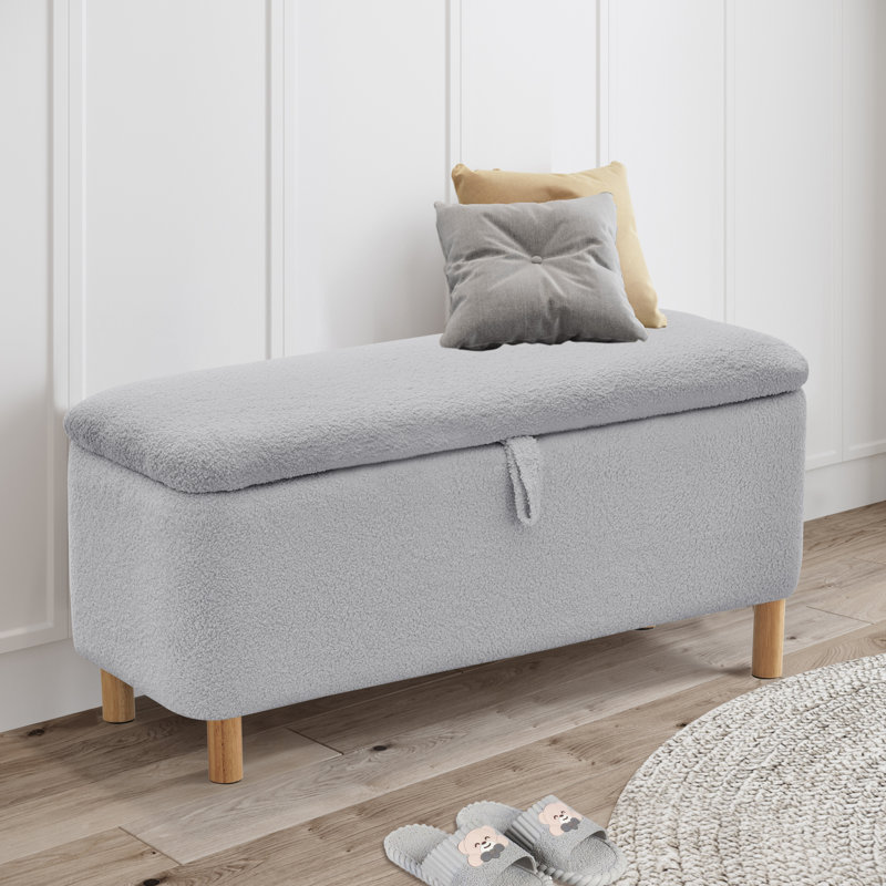Dayvian 39.3" Storage Ottoman Bench for End of Bed, Gray