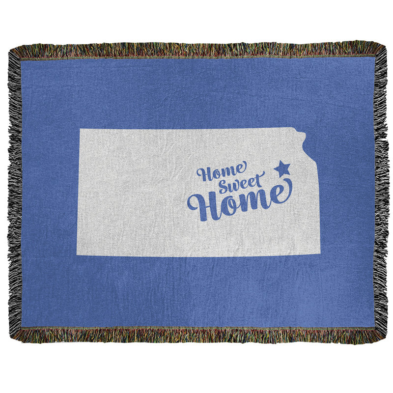 Jeté en coton tissé topeka doux, l 50 po x L 60 po, Bleu