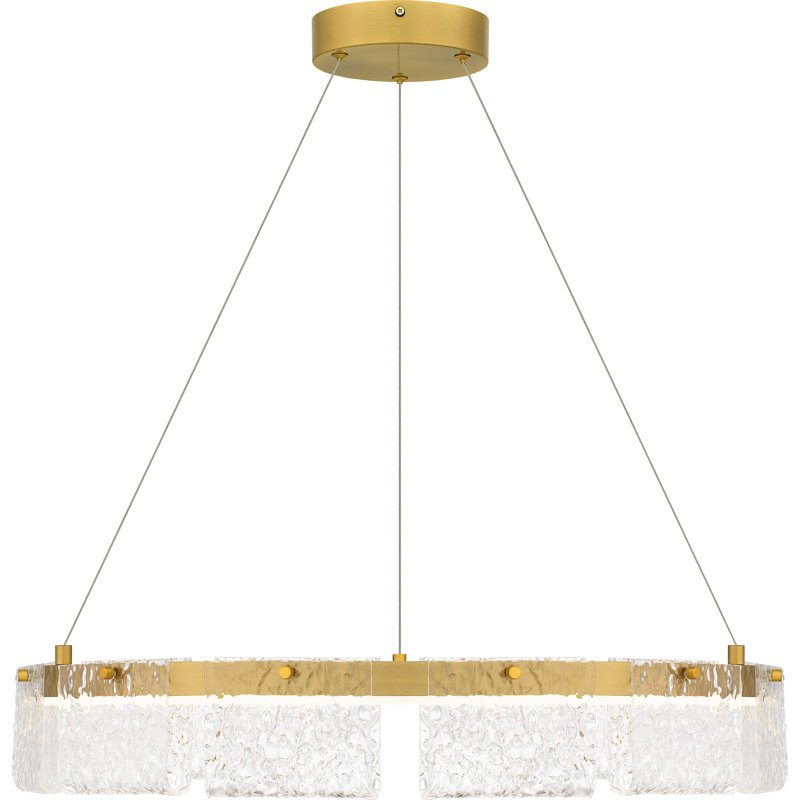 Luminaire suspendu DEL intégré Maks, Or brossé