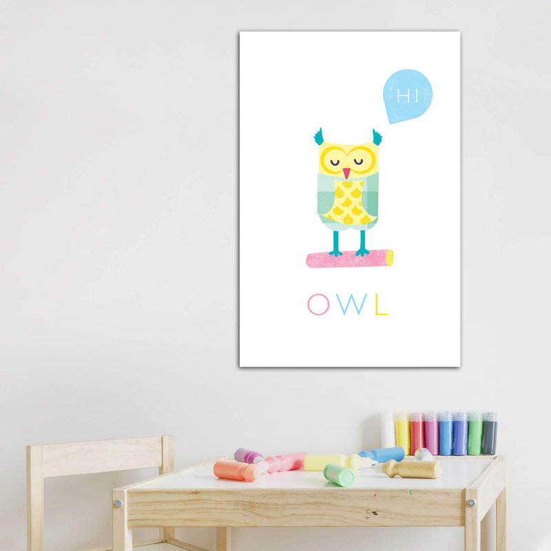 Chouette - impression d'art graphique, Toile tendue, Pas de tapis, H 40 po x l 26 po x P 1,5 po