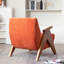 Kyajah Chenille Upholstered Accent Armchair with Solid Wood Arms and Legs-785345299