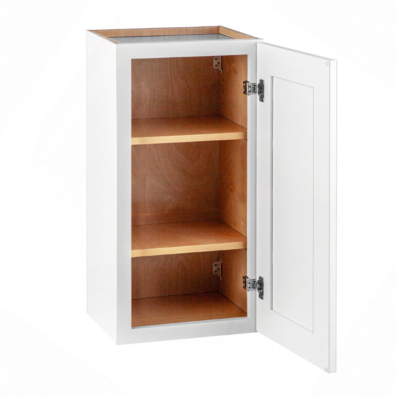 12" Wall Cabinet Solid Wood With 2 Adjustable Shelves Ready-To-Assemble For Kitchen, Bathroom, Laundry, And Garage Storage (12"W×12"D×30"H)
