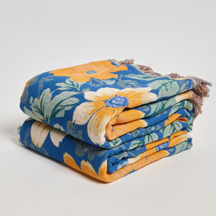 Reversible Fringe Throw Blanket