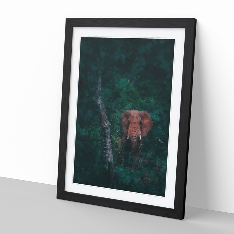 Elephant Vol.8 - Picture Frame Graphic Art, 65cm H x 48cm W x 2cm D, Black Framed