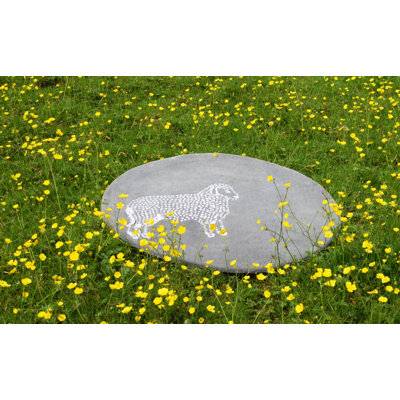 Round Sheep Animal Print Hand Woven 100cm X 100cm Area Rug