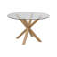 Abdulhaadi Round Glass Top Dining Table