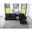 Black Velvet Reversible Sectional: , , 4 Side Storage, Ports, Style