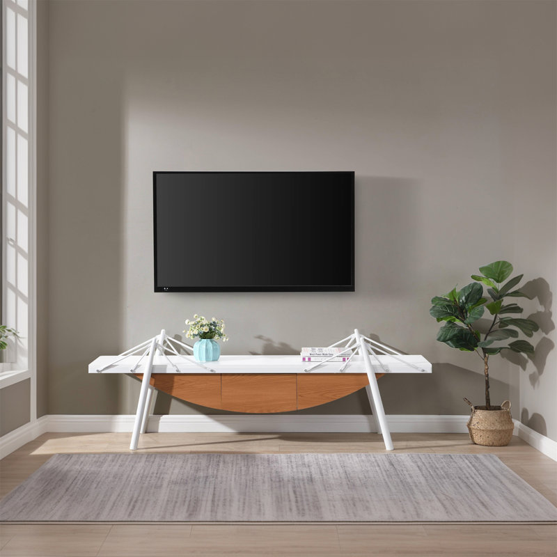 Meuble télé avec tiroir 70,87 po Rhapsody Modern, Blanc