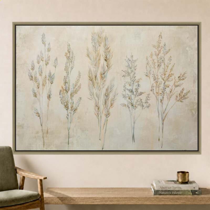 Whispering Grasses I, Champagne, 44" H x 64" W