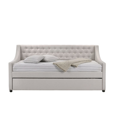 Lianna Fog Fabric Daybed W/Trundle
