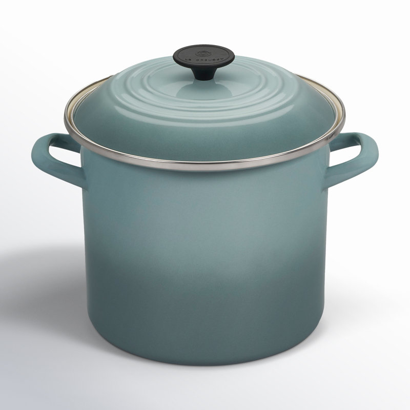 Sea Salt Enamel on Steel 8-Quart Stockpot with Lid