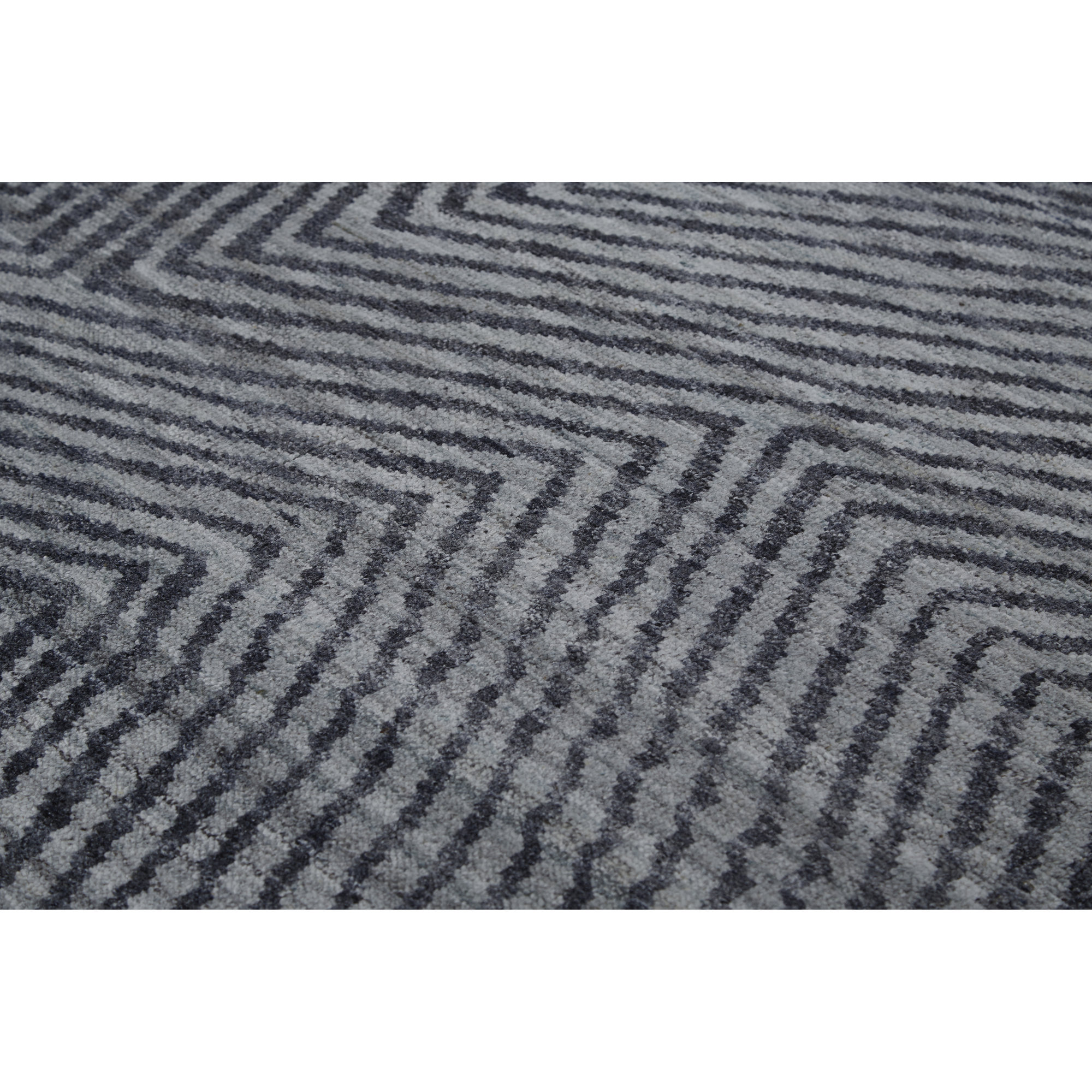Ethos Handmade Wool Graphite Gray Rug, Rectangle 2' x 3'