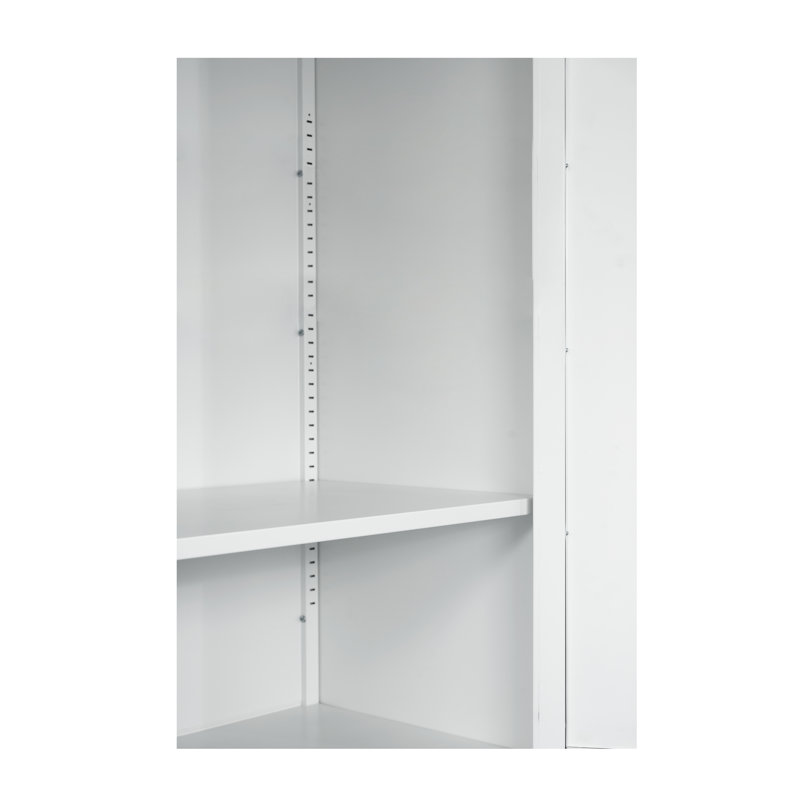 60" H Steel Garage Storage Cabinet with Drawer and Hanging Rod, Bright White, 60 INCH, Bright White