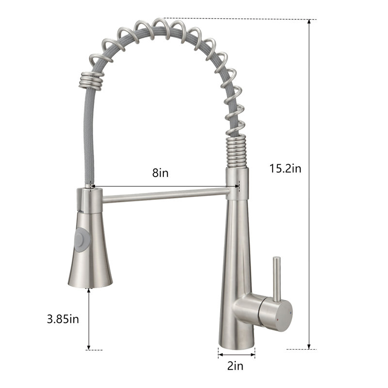 Kitchen Faucet With Pull Out In Brushed Nickel - Smooth Operation And Maintenance Contemporary Sink Spray Efficient Cleaning Solution