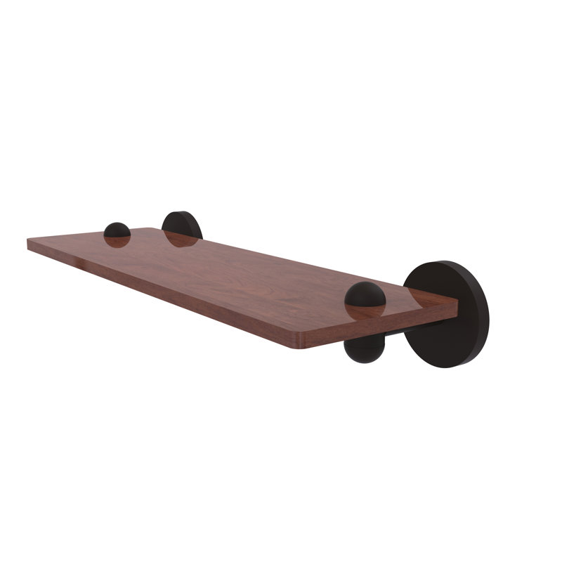 Tablette murale unie bois ironwood Itzhak, Bronze huilé, H 2,5 po x l 16 po x P 5 po