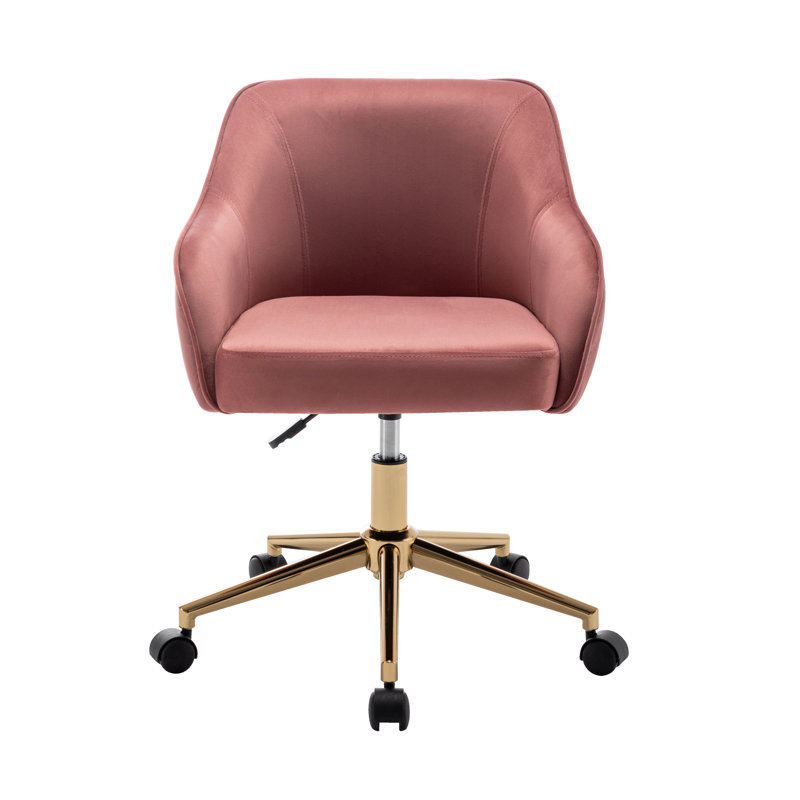 Jace Velvet Office Chair, Pink