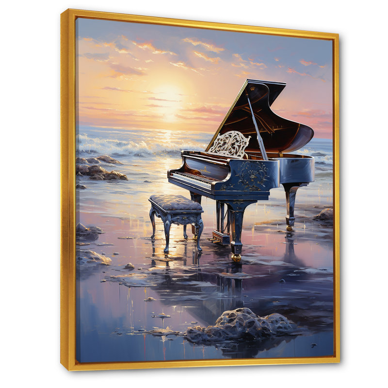 Piano Oceans Orchester II, Cadre flottant doré, 20" H x 12" W