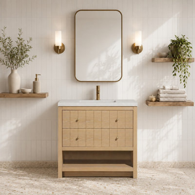 Meuble-lavabo 36 po Monica Gris chêne