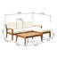 Ensemble de canapé d'extérieur en forme de L en bois - Complet avec coussins confortables (teck + coussin beige)