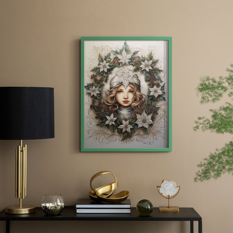Christmas Holiday Art DCXCII Framed Print - Solid Wood, Vert, H 15 po x l 12 po