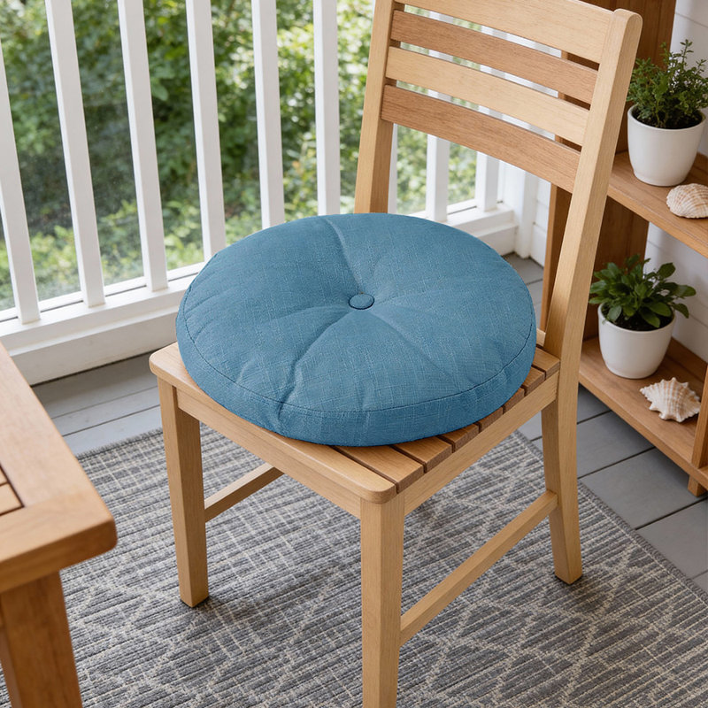 Detachable Round Floor Cushion, Blue
