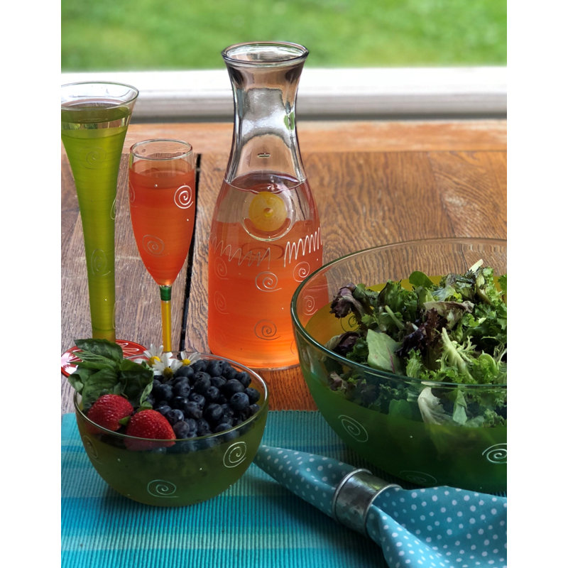 Peruvian Splendor Hannover Glass Carafe, Orange
