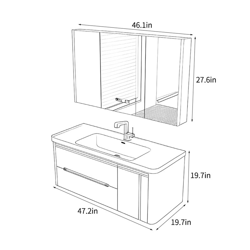 Light luxury simple Bathroom cabinet.