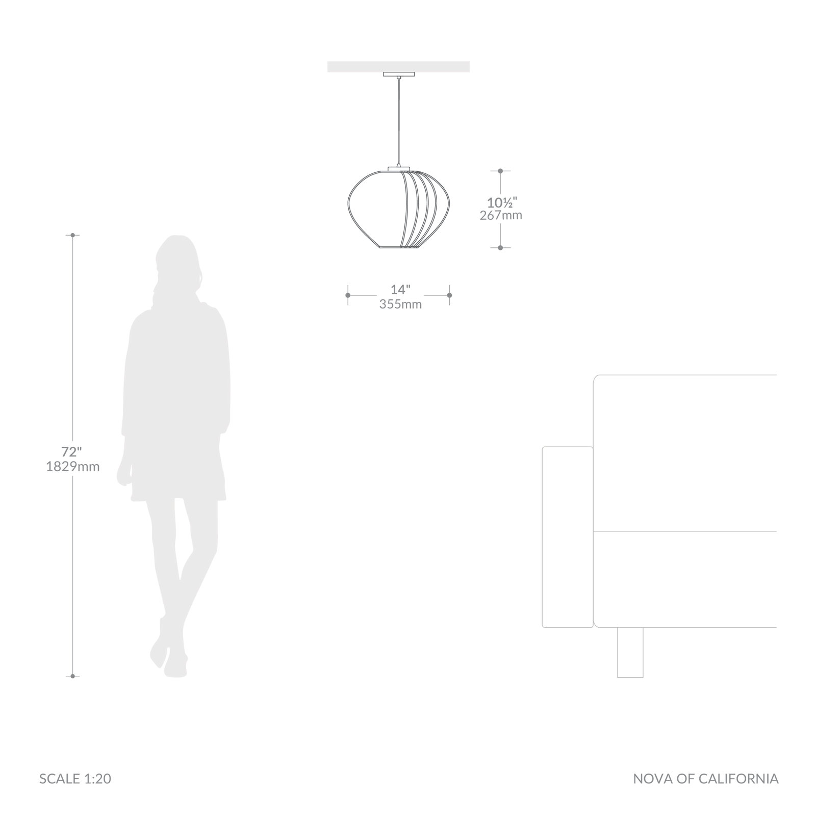 Mouton Dimmable Pendant, Satin Nickel