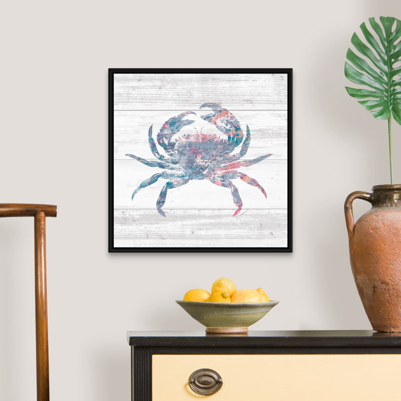 «Ocean Life I», art mural sur toile, Cadre noir, H 22 po x l 22 po x P 2 po